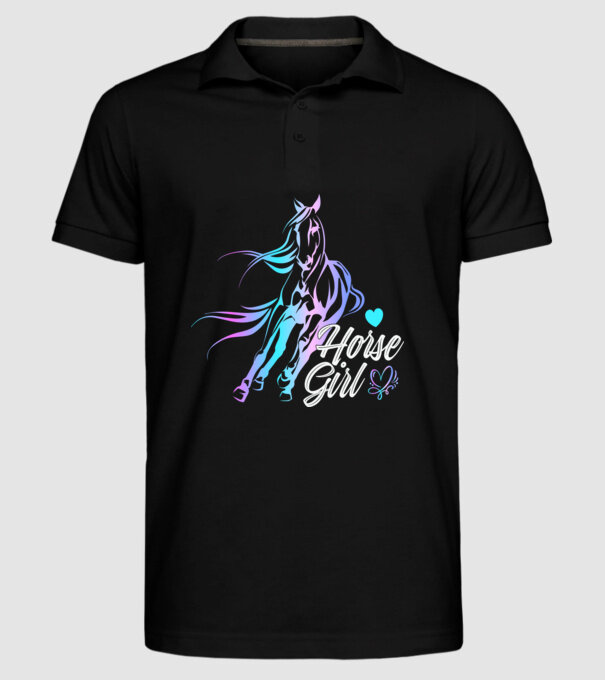 Horse girl 2 model negru pe tricou