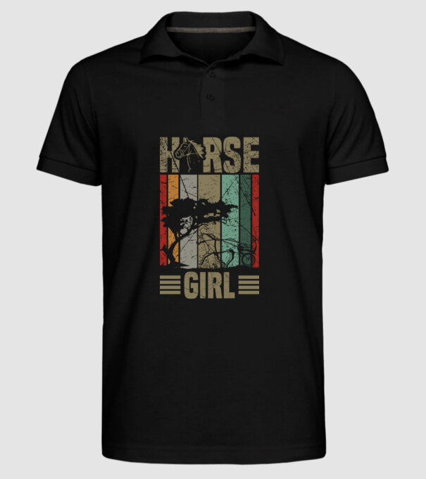 Horse girl model negru pe tricou