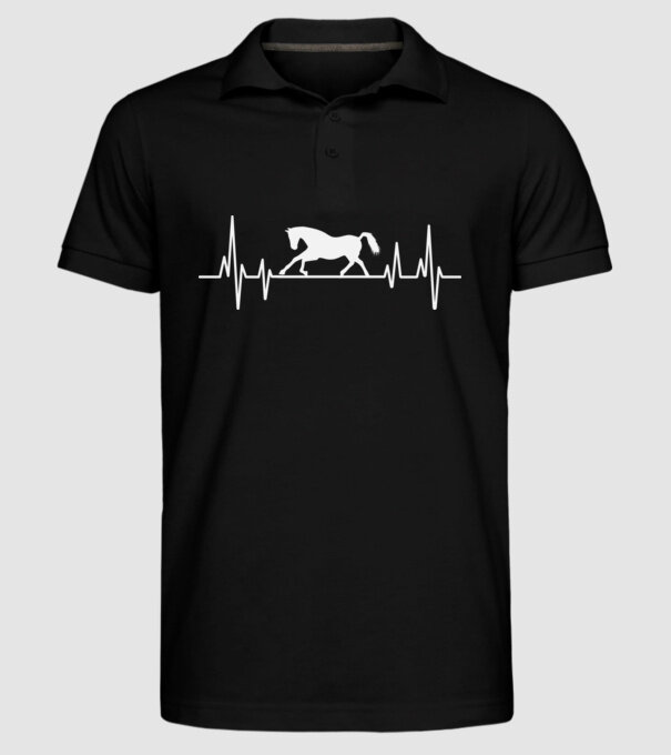 horse heartbeat model negru pe tricou