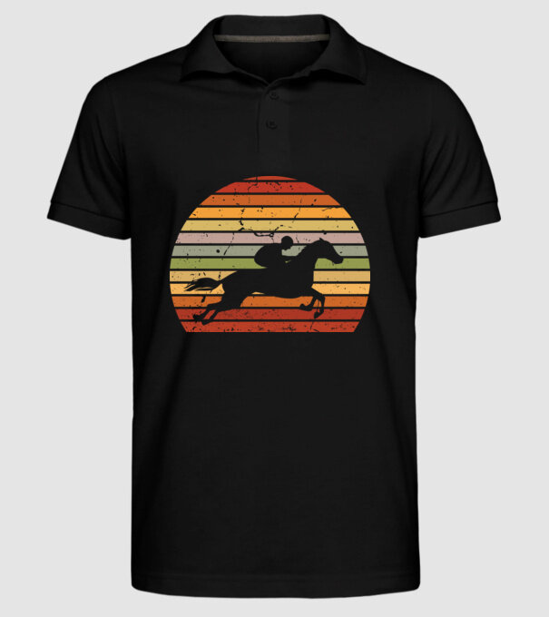 horse race model negru pe tricou