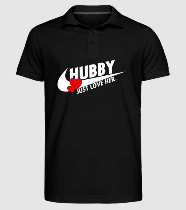 Hubby Just love her alb model negru pe tricou