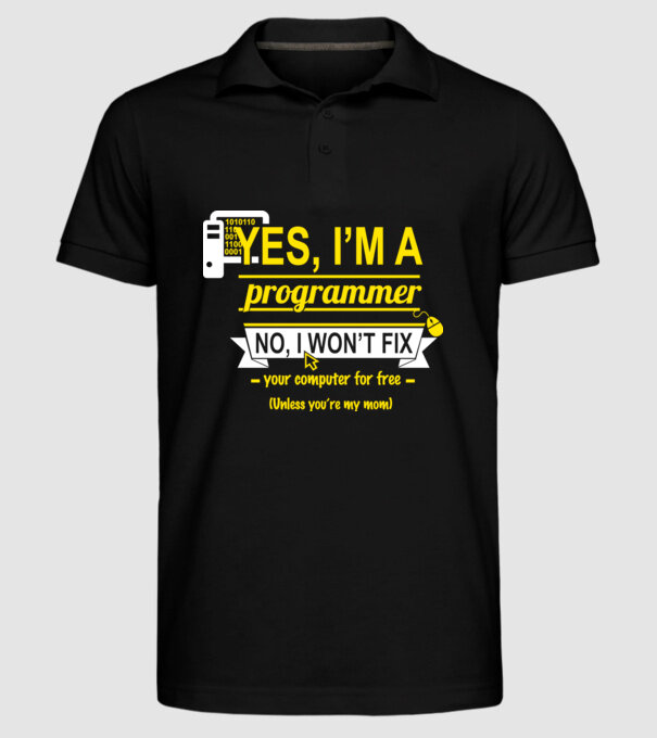 I am a programmer model negru pe tricou