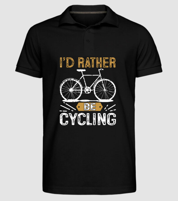 I'd rather be cycling model negru pe tricou
