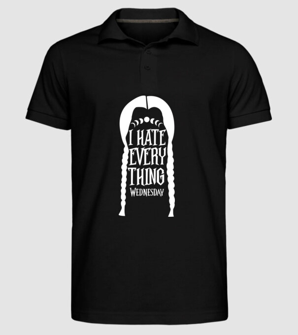 I hate everything model negru pe tricou