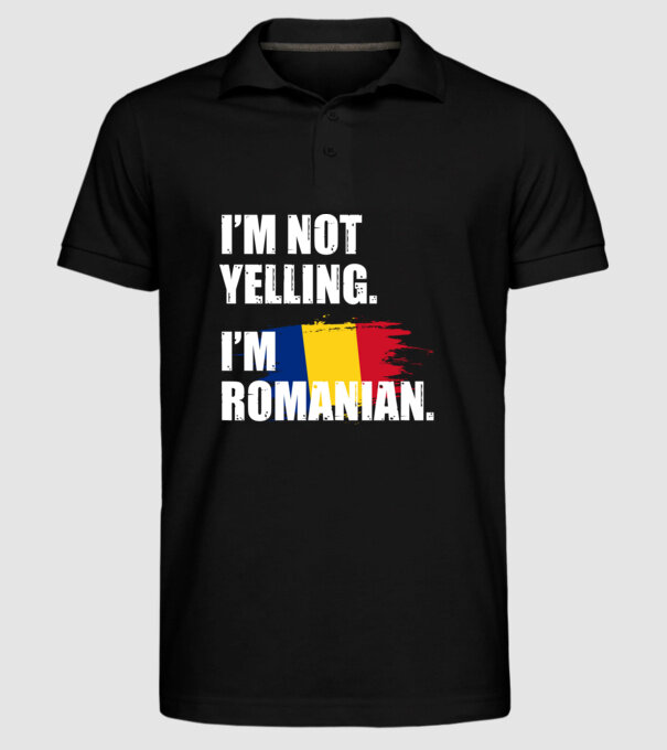 I'm not yelling model negru pe tricou
