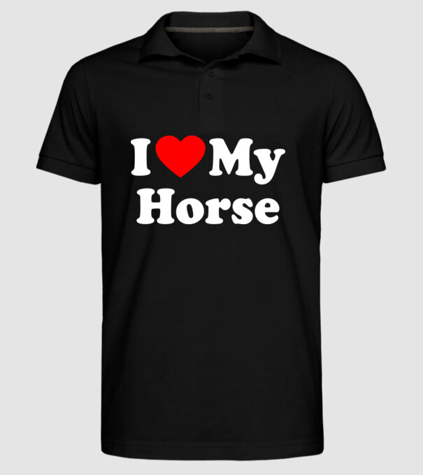 i ove my horse model negru pe tricou