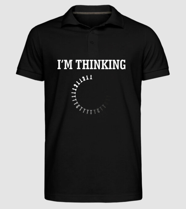 Im thinking model negru pe tricou