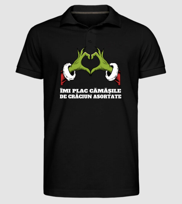 Îmi plac cămășile de crăciun asortate negru model negru pe tricou