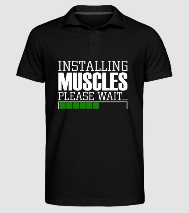 Încărcare mușchi în curs model negru pe tricou