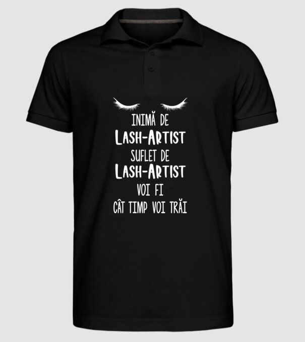 inimă de lash-artist, suflet de lash-artist, voi fi lash-artist cât timp voi trăi model negru pe tricou