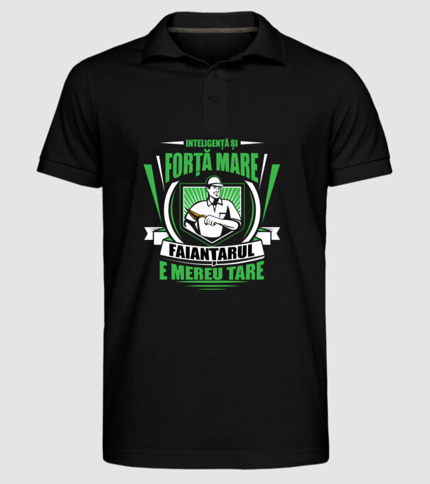 Inteligență și forță mare, faianțarul e mereu tare model negru pe tricou