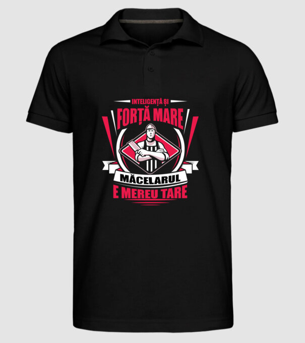 Inteligență și forță mare, măcelarul e mereu tare model negru pe tricou