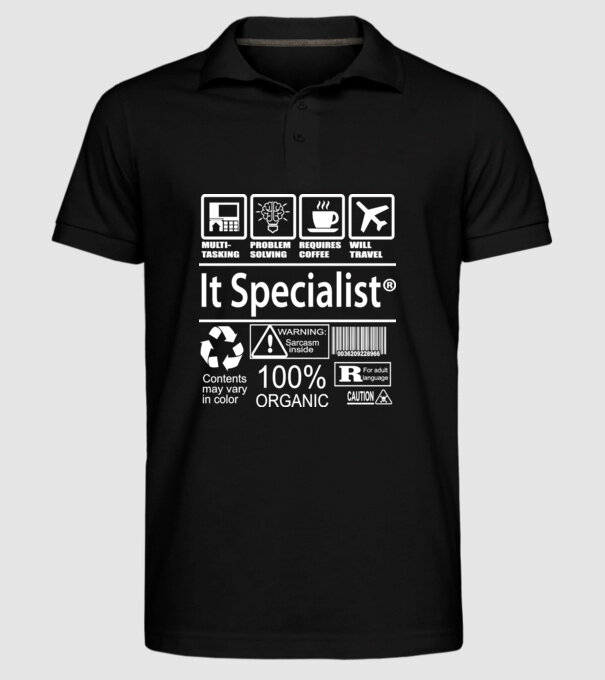 IT specialist model negru pe tricou