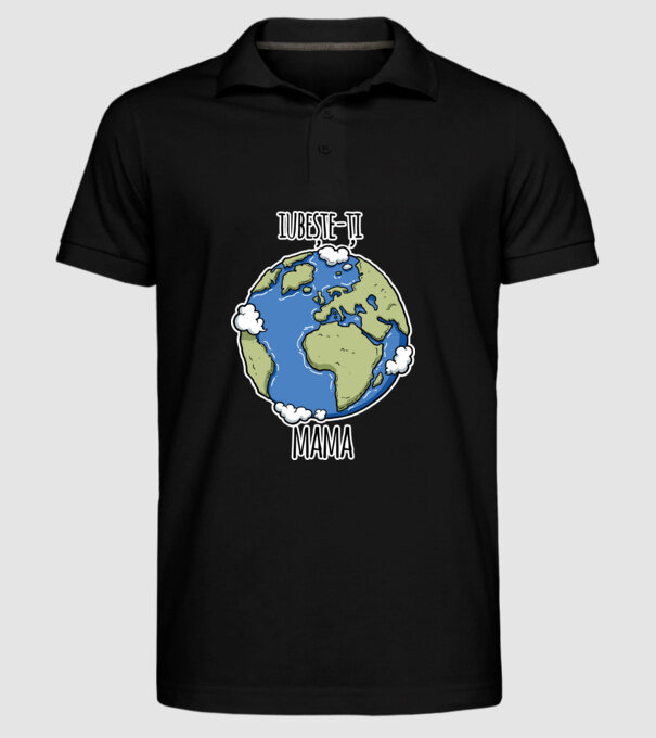 iubește-ți mama model negru pe tricou