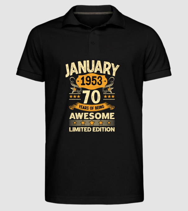 January 1953 70 years of being limited edition model negru pe tricou