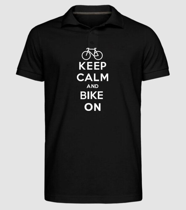 Keep calm and bike on model negru pe tricou