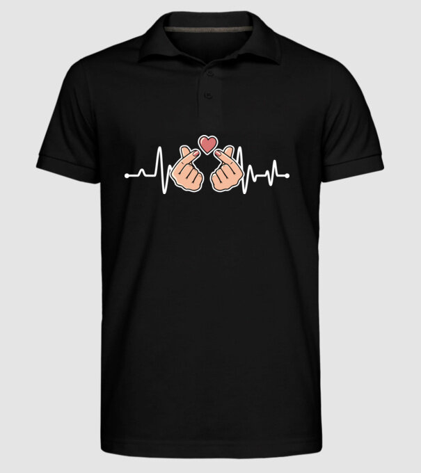 Kpop heartbeat model negru pe tricou