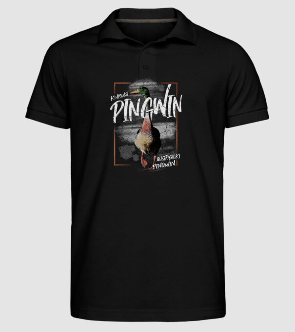 Kurwa pingwin model negru pe tricou