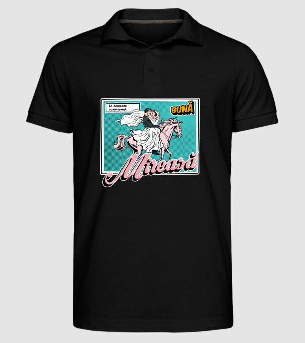 La revedere domnișoară, bună mireasă model negru pe tricou