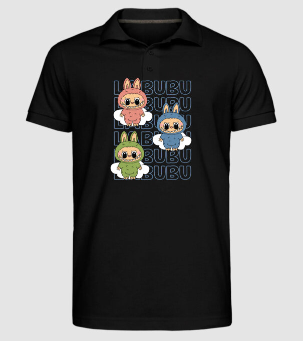 LABUBU model negru pe tricou