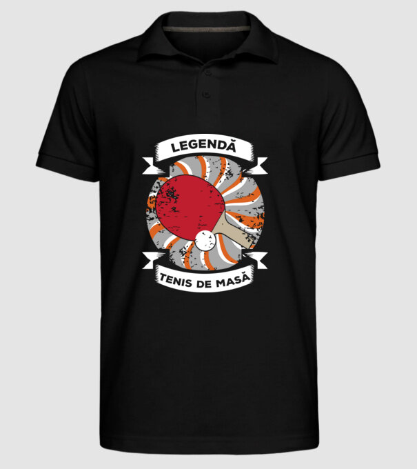 Legendă tenis de masă model negru pe tricou