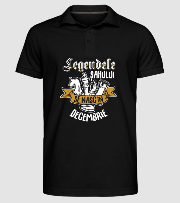 Legendele șahului se nasc în decembrie model negru pe tricou