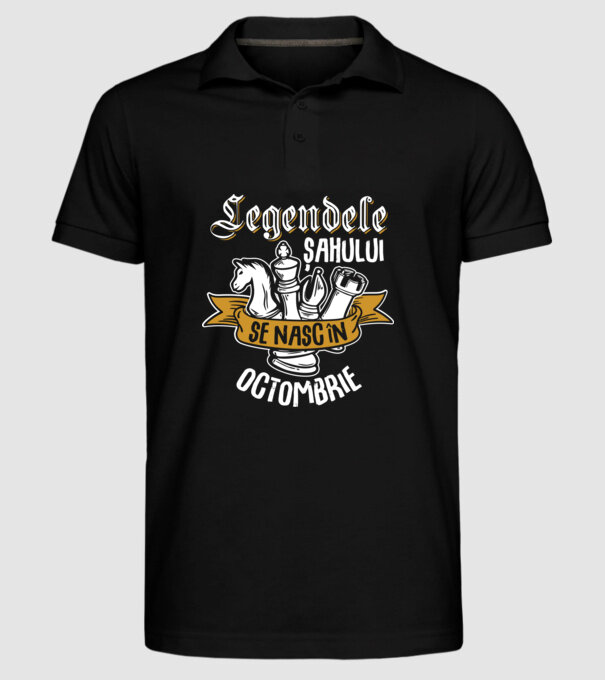 Legendele șahului se nasc în octombrie model negru pe tricou