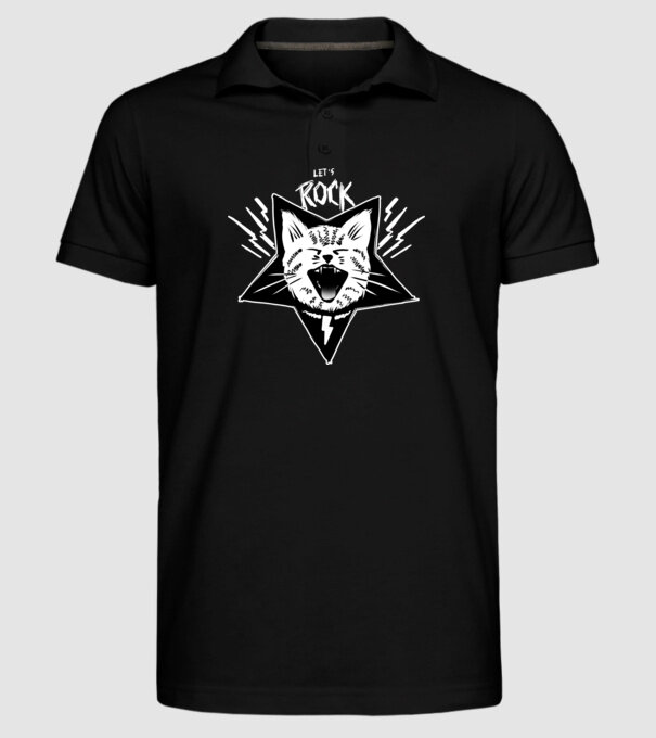 Let's rock model negru pe tricou