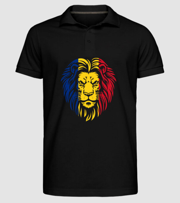 Leul românesc model negru pe tricou