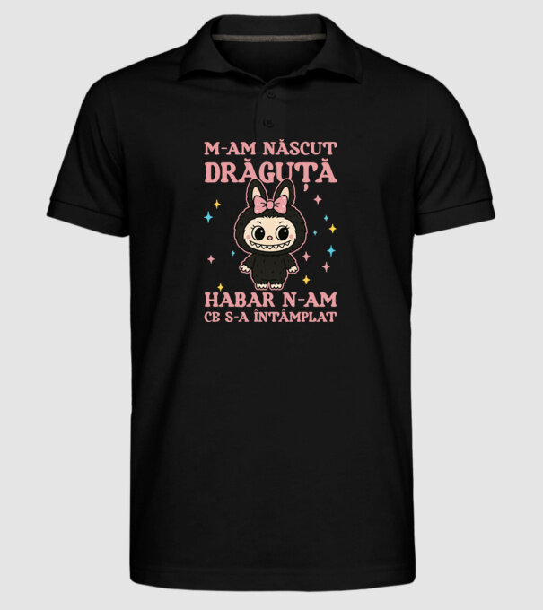 M-am născut drăguță model negru pe tricou