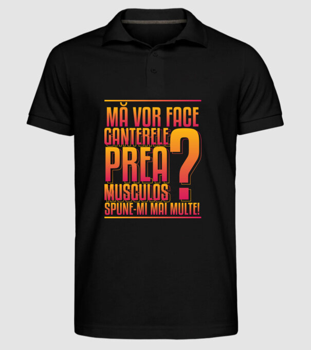 Mă vor face ganterele prea musculos? spune-mi mai multe! model negru pe tricou