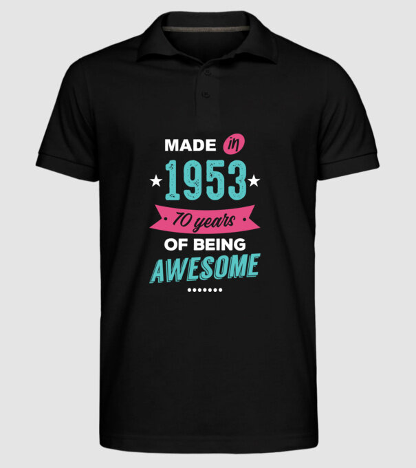 Made in 1953 model negru pe tricou