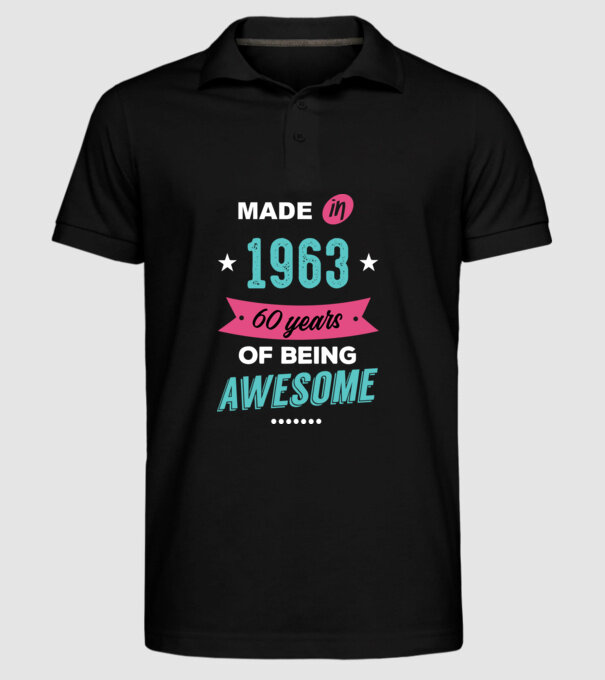 MADE IN 1963 model negru pe tricou