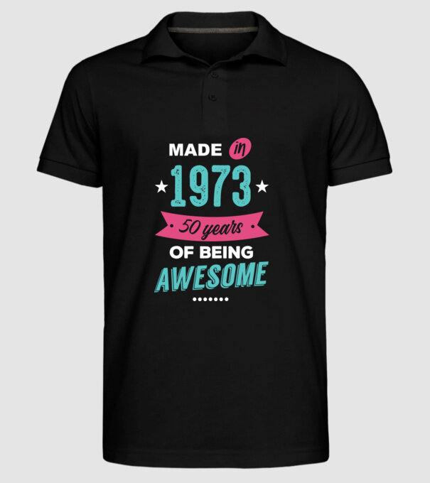 Made in 1973 model negru pe tricou