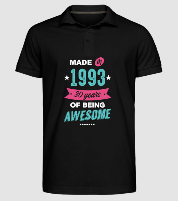 Made in 1993 model negru pe tricou