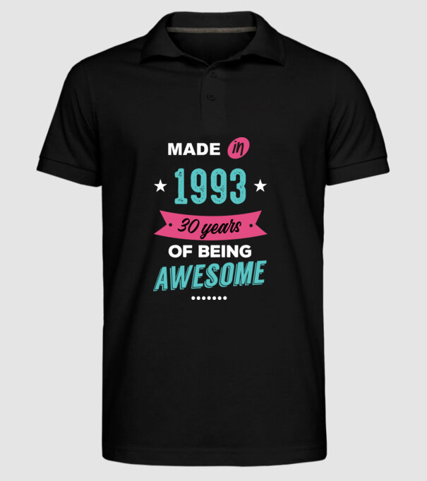 MADE IN 1993 model negru pe tricou