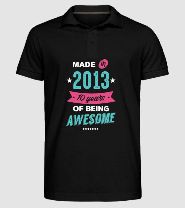 Made in 2013 model negru pe tricou
