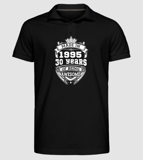 Made in awesome 1995 model negru pe tricou