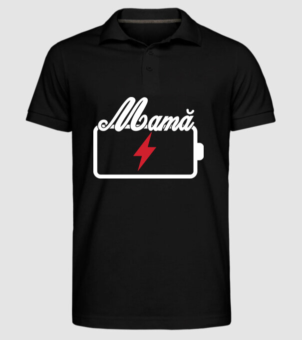 Mamă la încărcat model negru pe tricou