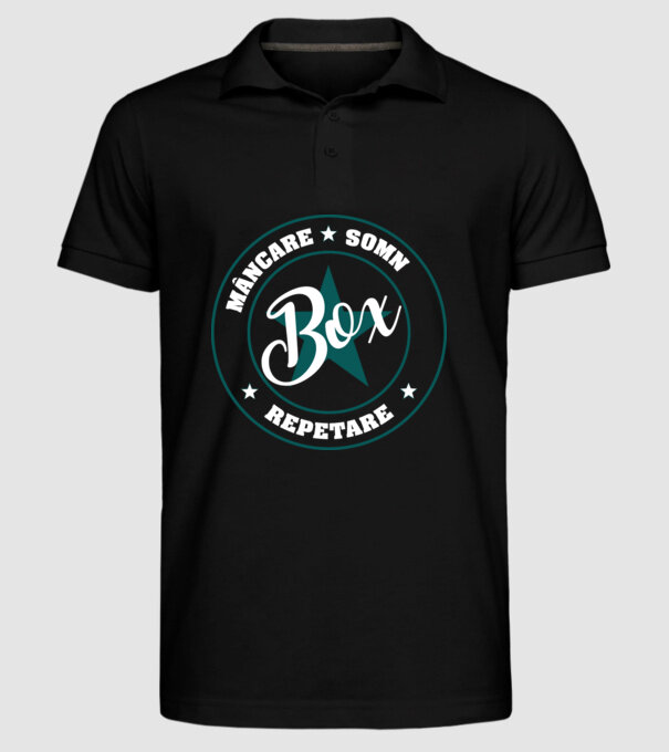 mâncare somn box reluare model negru pe tricou