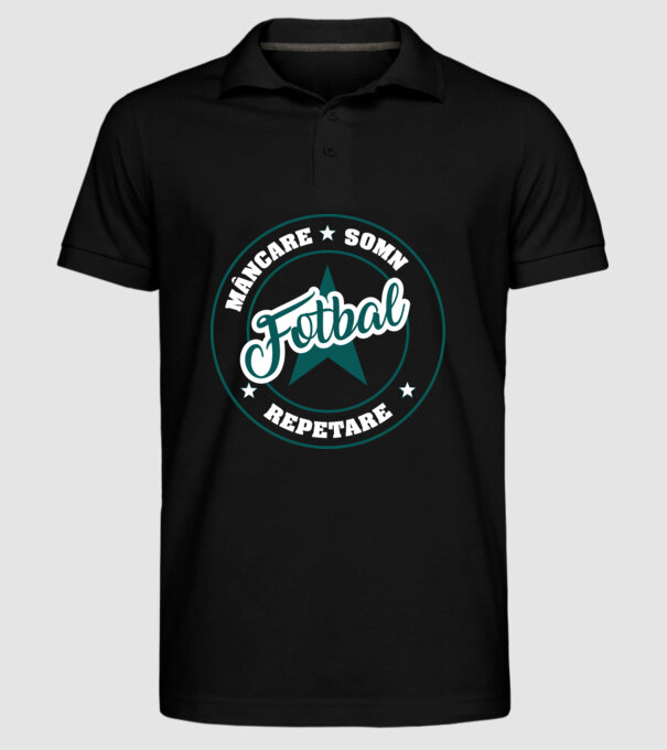 mâncare somn repetare FOTBAL model negru pe tricou