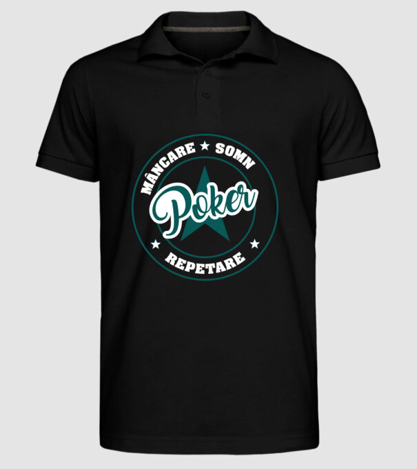 mâncare somn repetare POKER model negru pe tricou