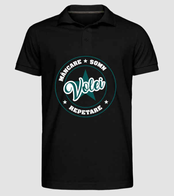 mâncare somn repetare VOLEI model negru pe tricou