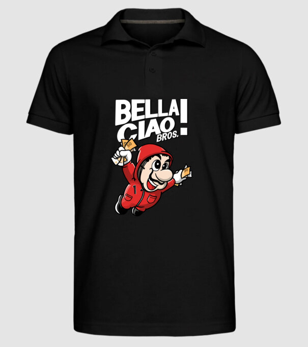 mario la casa de papel model negru pe tricou