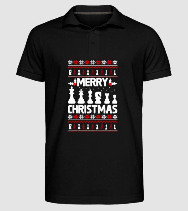 merry chessmass 2 model negru pe tricou