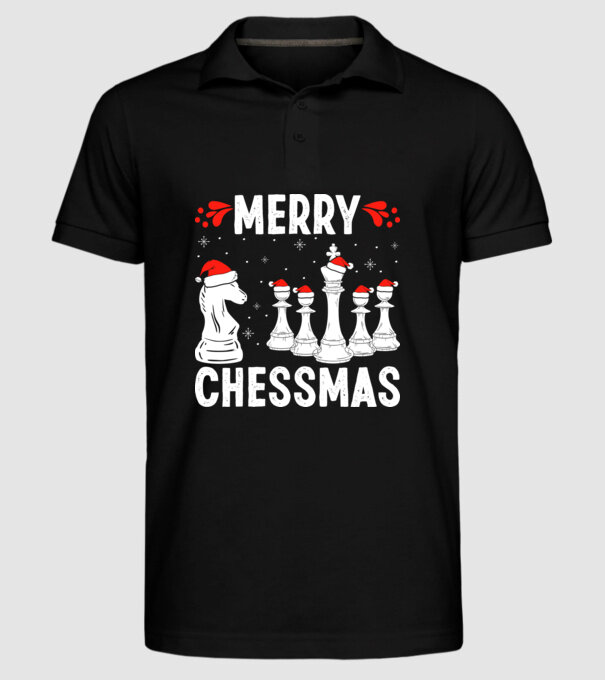 merry chessmass model negru pe tricou