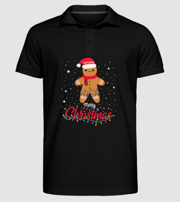 Merry christmas cookie model negru pe tricou