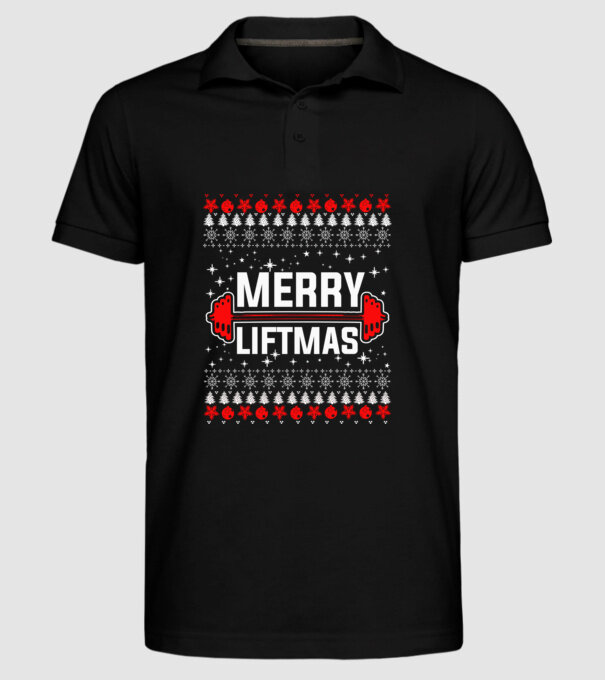 Merry liftmas 1 model negru pe tricou