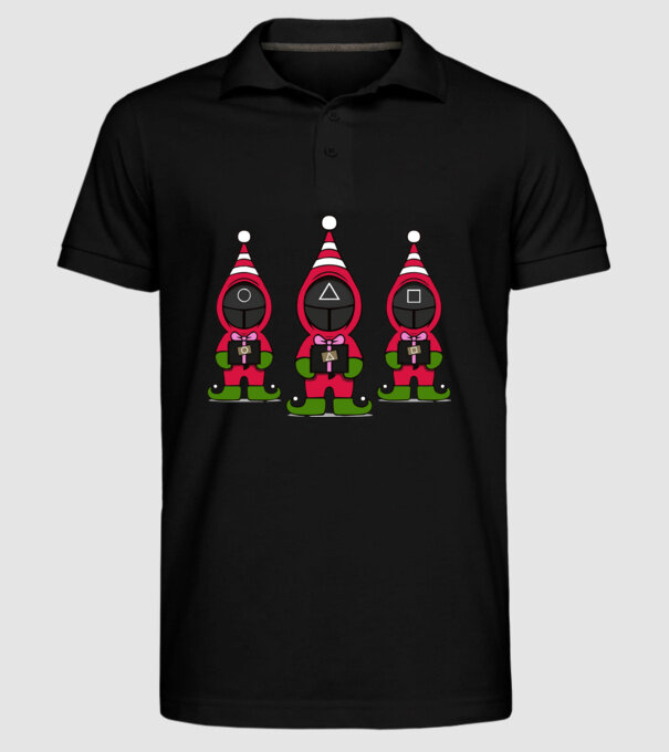 merry squid game model negru pe tricou