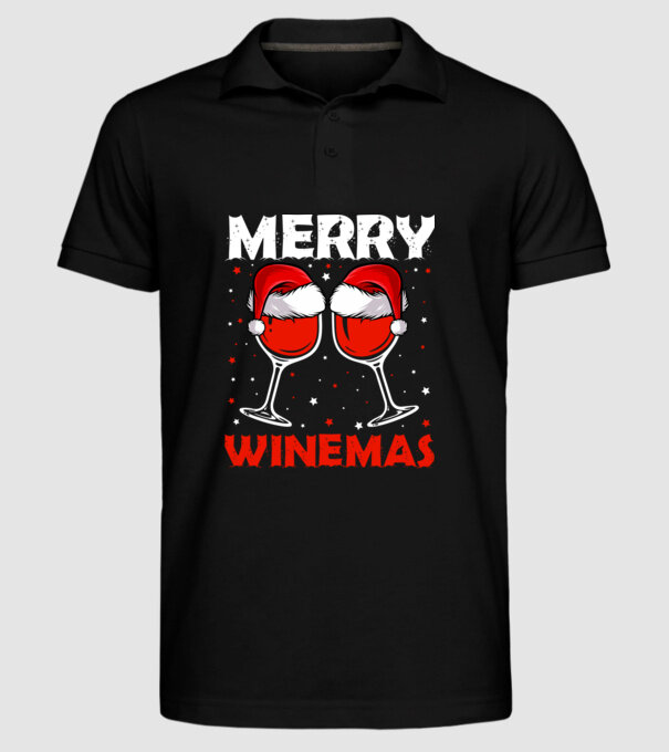 Merry winemas model negru pe tricou